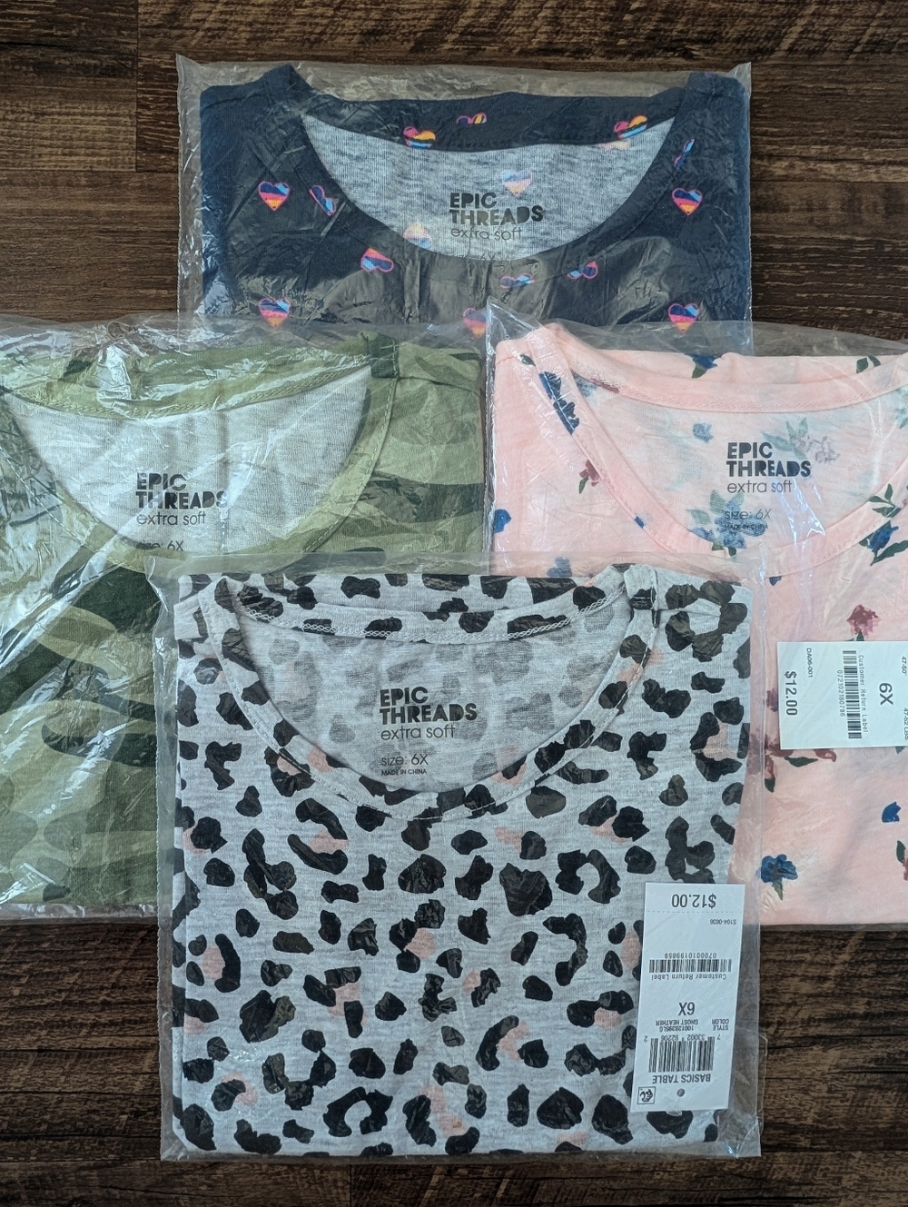 NWT Epic Threads Set of 4 Tee Shirts